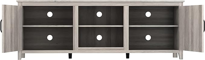 NicBex TV Stand for 60 Inch TV TV Console Table with 2 Doors and 4 Open Storage Compartments Cabinet for TV Box,Entertainment Center with Storage for Living Room,Bedroom,70.08 Inch,Grey - LeafyLoom
