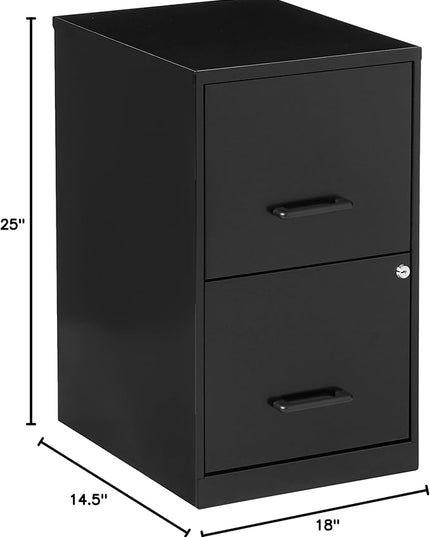 Lorell 14341 18 Deep 2-Drawer File Cabinet, Black - LeafyLoom