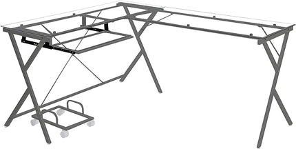 NicBex Kimberly-DW-00021-LWJ Home Office Desks, 62"x47"x28", Silver - LeafyLoom