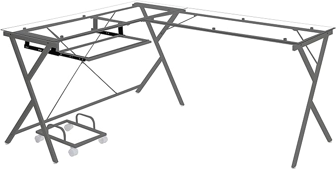 NicBex Kimberly-DW-00021-LWJ Home Office Desks, 62"x47"x28", Silver - LeafyLoom