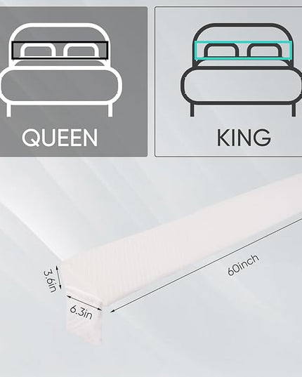 4 Modes Queen Size Wedge Pillow Headboard for Bed Gap, Foldable Bed Wedge Pillow Gap Filler, Mattress Gap Filler, Long Pillow for Bed Triangle Pillow, Fill The Gap (0-7) Between Headboard and Mattress - LeafyLoom