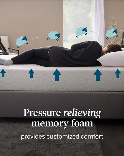 LUCID 10 Inch Memory Foam Mattress - Firm Feel - Infused with Bamboo Charcoal and Gel - Bed in a Box - Temperature Regulating - Pressure Relief - Breathable - Full Size - LeafyLoom