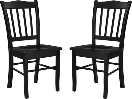 Boraam Shaker 2 Room Side Chairs, Dining Height, Black - LeafyLoom