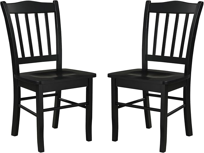 Boraam Shaker 2 Room Side Chairs, Dining Height, Black - LeafyLoom