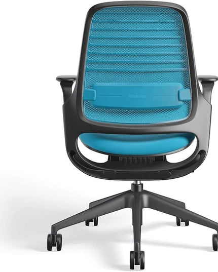 Steelcase Series 1 Work Office Chair - Blue Jay, Hard Floor Casters - LeafyLoom