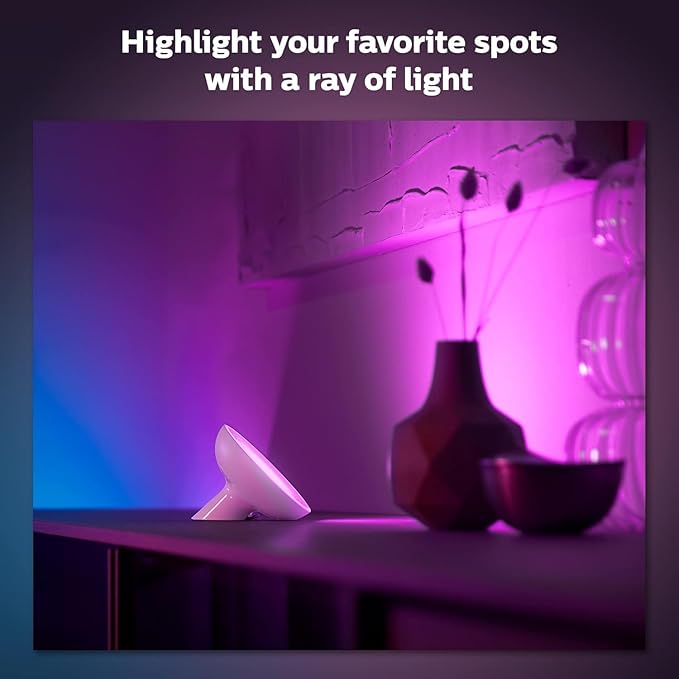 Philips Hue Bloom Smart Table Lamp, White - White and Color Ambiance LED Color-Changing Light - 1 Pack - Control with Hue App - Compatible with Alexa, Google Assistant, and Apple Homekit PhilipsHue