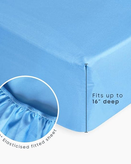 Wake In Cloud - Dinosaur Bedding Set for Boys, Cute Colorful Dinosaur Comforter Set with Sheets, 5 Pieces Kids Bed in a Bag, White Blue, Twin Size - LeafyLoom