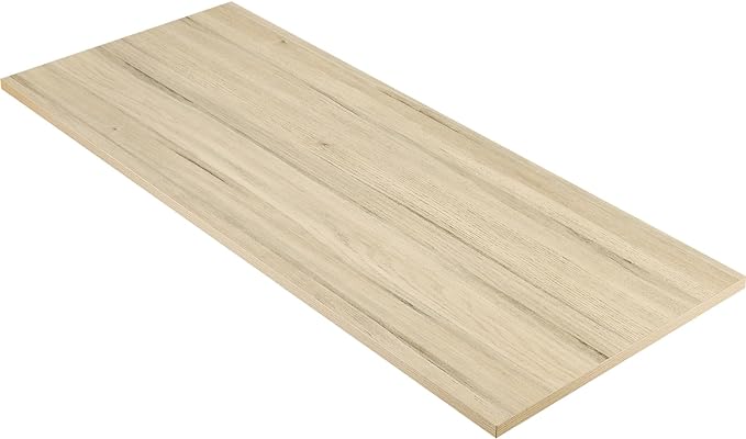 Kaboon Universal Tabletop 55"x23.62" Solid One-Piece Melamine Table Top, Double Desk L-Desk DIY, Home and Office Countertop, Oak - LeafyLoom