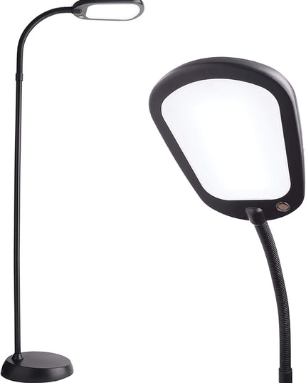 Newhouse Lighting NHFL-AP-BK Apollo LED Floor Lamp Energy-Efficient Natural Reading Artists Crafts Adjustable Gooseneck Task Light, Black - LeafyLoom
