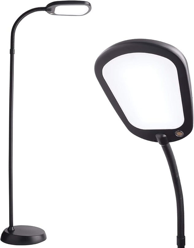 Newhouse Lighting NHFL-AP-BK Apollo LED Floor Lamp Energy-Efficient Natural Reading Artists Crafts Adjustable Gooseneck Task Light, Black - LeafyLoom