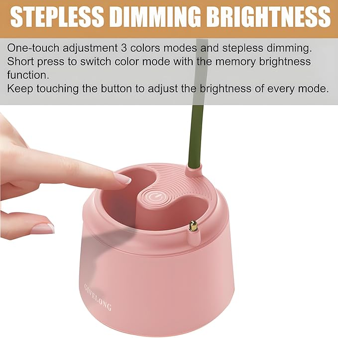 Cute LED Desk Lamp Kawaii Desk Accessories, Flower Bird Table lamp USB Rechargeable, 3 Color Modes, Stepless Dimming, Touch-Sensitive Switch Kawaii Room Decor Lamp, Eye Caring Reading Lamp (Yellow) - LeafyLoom