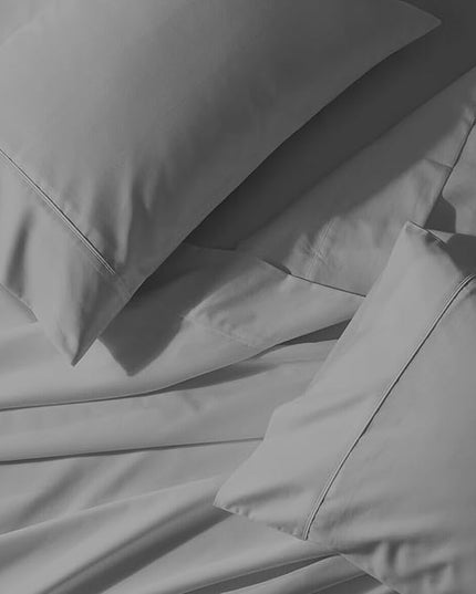Purity Home Organic 100% Cotton Soft Silver Full Size Bed Sheets, Percale Weave Cotton Sheet Set for Full Size Bed, Crisp, Cooling & Breathable Bed Sheets, Fits Mattress Upto 16" Deep Pocket - LeafyLoom