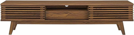 Modway Render 70" Mid-Century Modern Low Profile Entertainment TV Stand, 70 Inch, Walnut Walnut - LeafyLoom