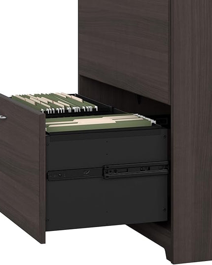 Bush Business Furniture Cabot 2 Drawer Lateral File Cabinet | Letter, Legal, and A4-size Document Storage for Home Office, 32W, Heather Gray - LeafyLoom