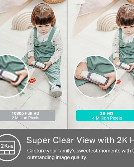 Kasa Smart 2K QHD Indoor Security Camera, Person/Baby Crying/Motion Detection, 2-Way Audio, 30Ft. Night Vision, Cloud/SD Card Storage(Up to 256 GB), Works with Alexa & Google Home (KC400) KasaSmartbyTP-Link
