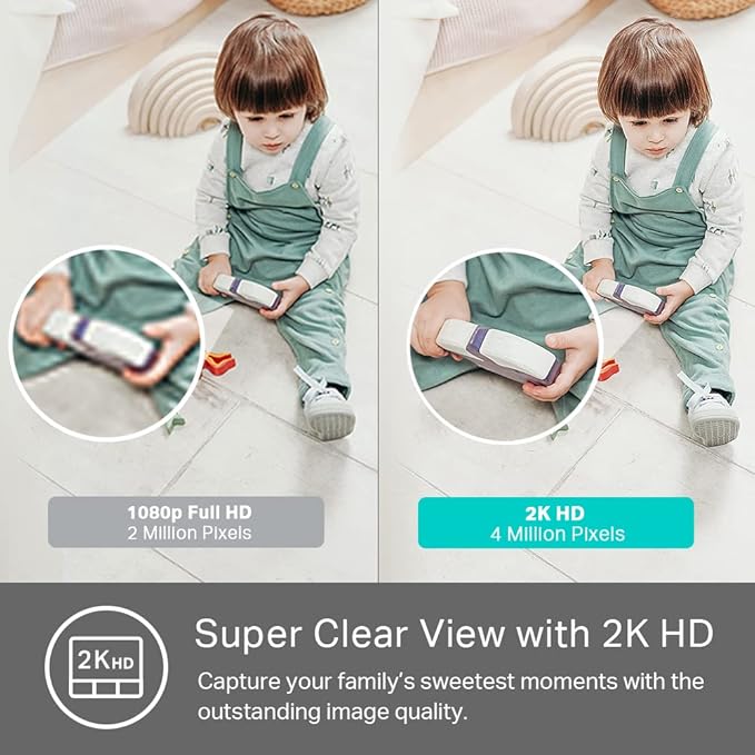 Kasa Smart 2K QHD Indoor Security Camera, Person/Baby Crying/Motion Detection, 2-Way Audio, 30Ft. Night Vision, Cloud/SD Card Storage(Up to 256 GB), Works with Alexa & Google Home (KC400) KasaSmartbyTP-Link