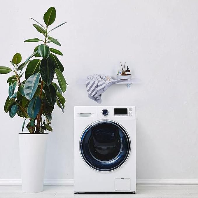 Folding Wall Desk, Wall Desk Fold Down Wall Mounted Desk for Small Space, Floating Desk, White, 35.4 x 15.8 inch - LeafyLoom