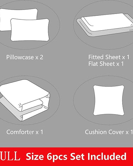 6 Pieces Gamer Bedding Set for Boys Gaming Comforter Full Size, Game Controller Comforter for Teen 3D Gamepad Microfiber 6 Piece Bed in A Bag Kids Bedding Sets with Sheets,DJT H5031 Full - LeafyLoom