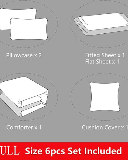 6 Pieces Gamer Bedding Set for Boys Gaming Comforter Full Size, Game Controller Comforter for Teen 3D Gamepad Microfiber 6 Piece Bed in A Bag Kids Bedding Sets with Sheets,DJT H5030 Full - LeafyLoom