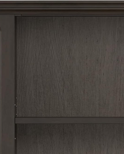 SIMPLIHOME Amherst SOLID WOOD Transitional 5 Shelf Bookcase for The Living, Study Room and Office, 36 inch, Hickory Brown - LeafyLoom