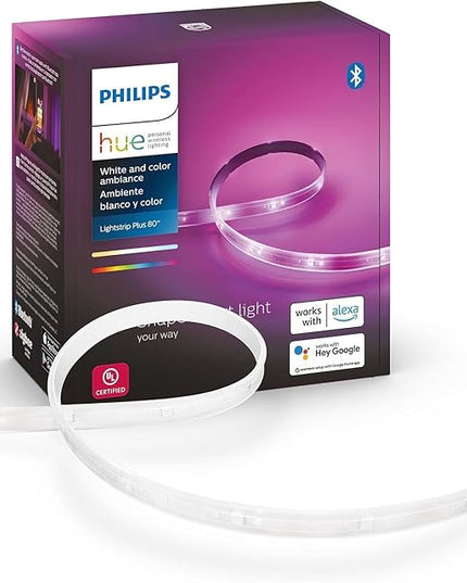 Philips Hue Indoor 6-Foot Smart LED Light Strip Plus Base Kit - Color-Changing Single Color Effect - 1 Pack - Control with Hue App - Works with Alexa, Google Assistant and Apple HomeKit PhilipsHue