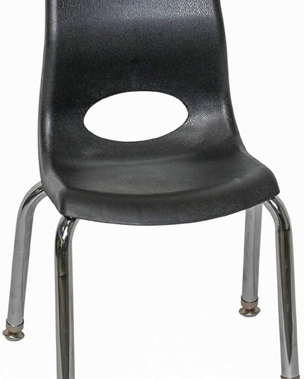 Angeles H, Black with Chrome Legs MyPosture Children's Chair, 10-inch - LeafyLoom