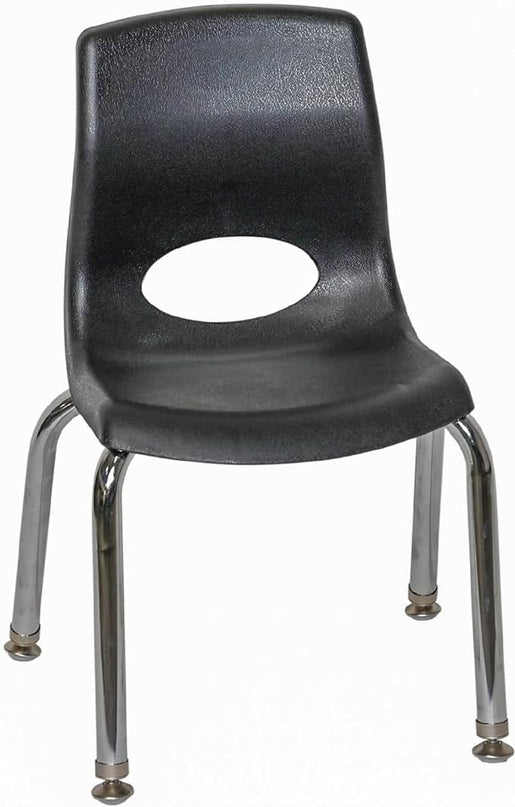 Angeles H, Black with Chrome Legs MyPosture Children's Chair, 10-inch - LeafyLoom