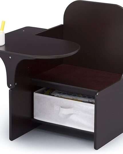 Delta Children MySize Chair Desk With Storage Bin, Dark Chocolate - LeafyLoom