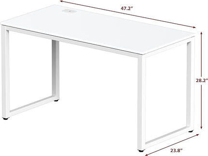 SHW 48" Home Office Computer Desk, 24" Deep, White - LeafyLoom