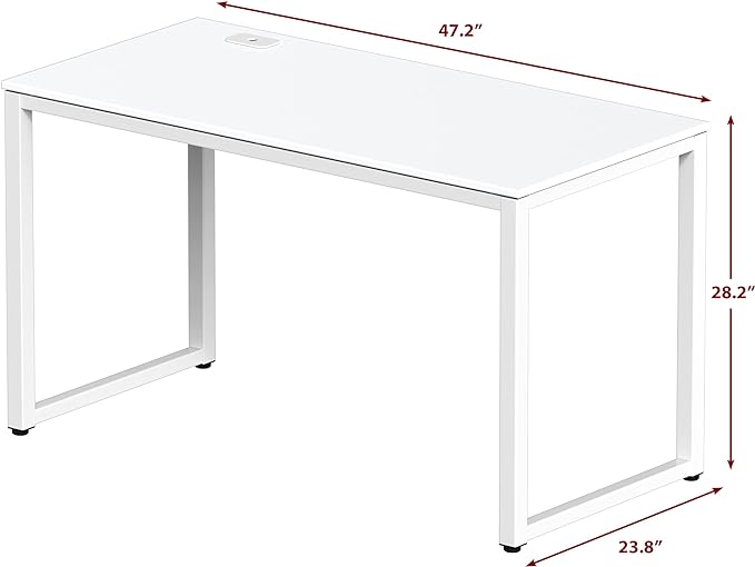 SHW 48" Home Office Computer Desk, 24" Deep, White - LeafyLoom