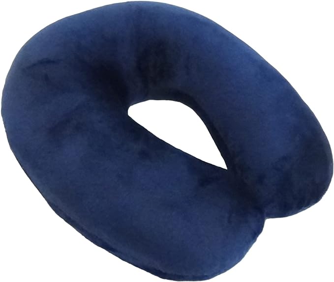 Adult Cozy Soft Microfiber Neck Pillow, Compact, Perfect for Plane or Car Travel, Navy - LeafyLoom