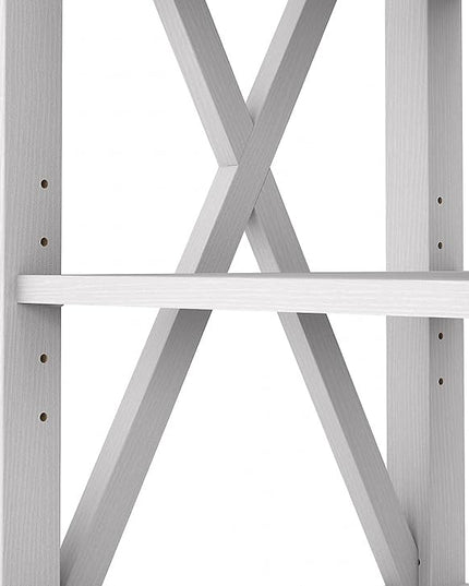 Bush Furniture Key West Tall TV Stand for 65 Inch TV in Pure White Oak, Farmhouse Entertainment Center with Storage - LeafyLoom