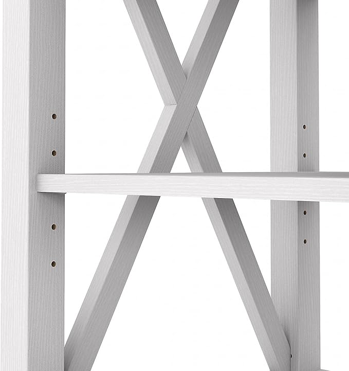 Bush Furniture Key West Tall TV Stand for 65 Inch TV in Pure White Oak, Farmhouse Entertainment Center with Storage - LeafyLoom