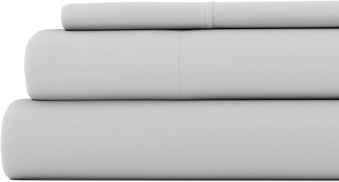 Linen Market Bed Sheets for Twin Size Bed (Light Gray) - Sleep Better Than Ever with These Soft and Cooling Twin Sheets - Deep Pocket Fits 16" Thick Beds - 3 Piece Twin Sheet Set - LeafyLoom