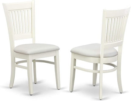 East West Furniture Norden 5 Piece Modern Set includes a Rectangle Wooden Table with Dropleaf and 4 Fabric Dining Room Chairs, 30x48 Inch, Linen White - LeafyLoom