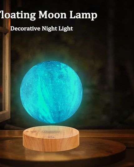 VGAzer Levitating Moon Lamp,Floating and Spinning in Air Freely with 3D Printing LED Moon Light Has 16 Colors 20 Modes for Unique Christmas Gifts,Room Decor (16 Colors Galaxy Moon) - LeafyLoom