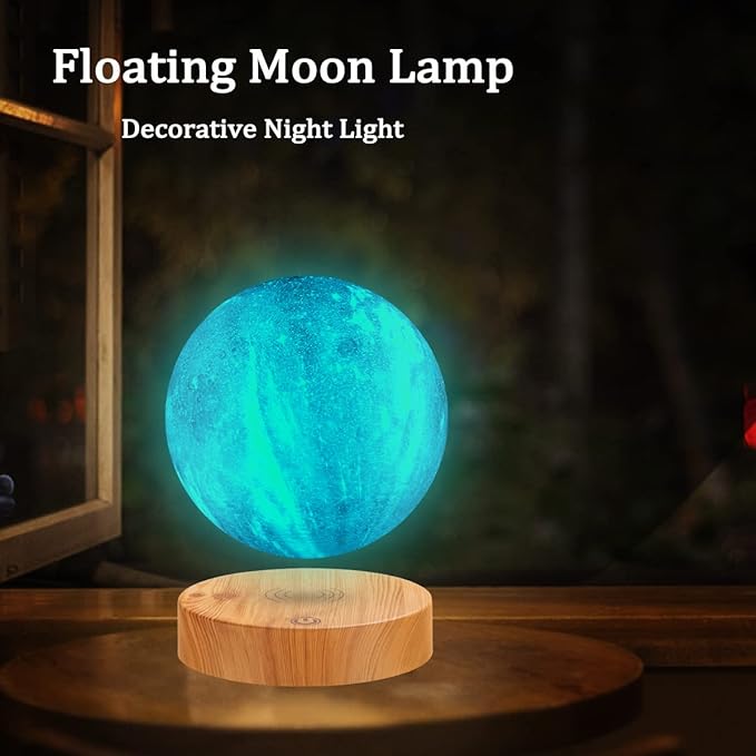 VGAzer Levitating Moon Lamp,Floating and Spinning in Air Freely with 3D Printing LED Moon Light Has 16 Colors 20 Modes for Unique Christmas Gifts,Room Decor (16 Colors Galaxy Moon) - LeafyLoom