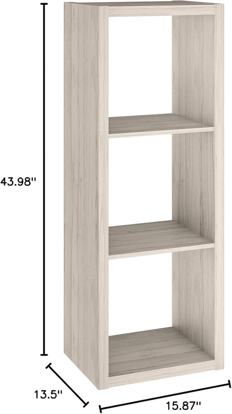 ClosetMaid 4543 Decorative Open Back 3-Cube Storage Organizer, Bleached Walnut - LeafyLoom