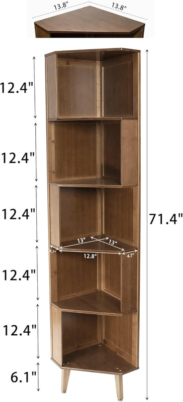5-Bookcase Industrial Cube Shelf Corner Bookshelf Display Storage Tall Multifunctional Stand for Home Office Living Room Decoration… - LeafyLoom