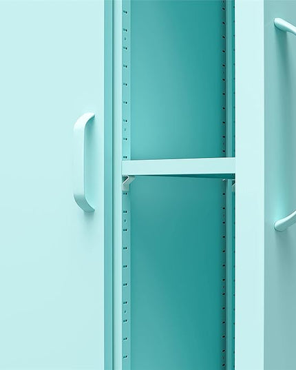 Novogratz Cache Tall 2 Door Metal Locker Cabinet, Mint - LeafyLoom