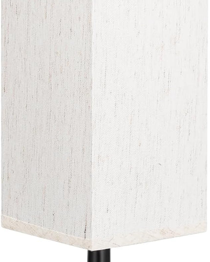 Small Table Lamp for Bedroom - Bedside Lamps for Nightstand, Minimalist Night Stand Light Lamp with Square Fabric Shade, Desk Reading Lamp for Kids Room Living Room Office Dorm - LeafyLoom