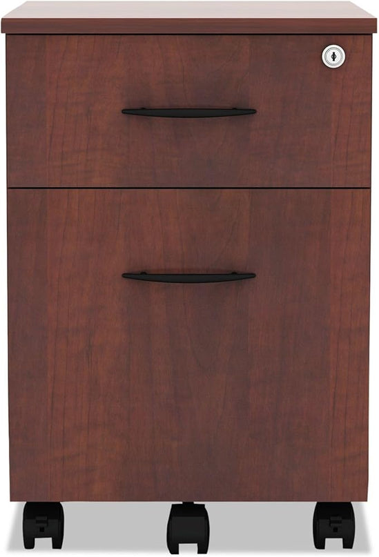 Alera ALEVABFMC Valencia Series Mobile B/f Pedestal, 15 7/8 X 19 1/8 X 22 7/8, Med. Cherry - LeafyLoom