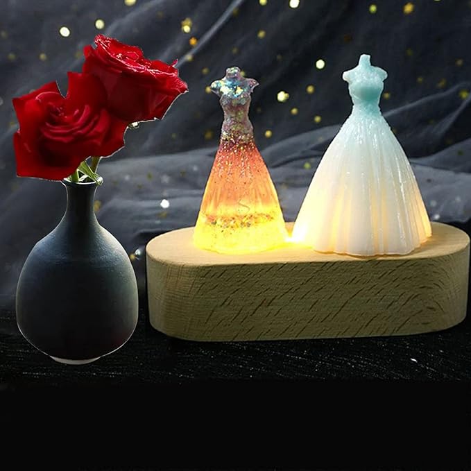 2Pack 6 inch Oval Wood Display Pedestal,Wooden Led Lights Display Base for Acrylic and Plexiglass,Wood Night LED Light Lamp Base - LeafyLoom