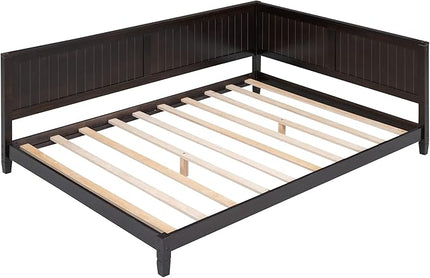 Bellemave Full Size Wood Daybed, Wood DayBed Sofa Bed Frame for Living Room Bedroom,Solid Wood Daybed Twin Size Sofa Bed Frame with Wood Slat Support,No Box Spring Needed,Espresso - LeafyLoom