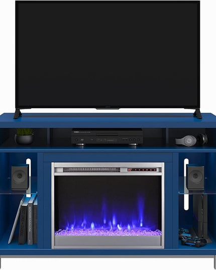 Ameriwood Home Lumina Fireplace TV Stand for TVs up to 48", Navy - LeafyLoom
