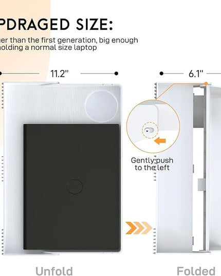 SPACELEAD Bedside Shelf for Bed & Top Bunk- College Dorm Room Essentials, Loft Bed Accessories, Clip On Nightstand Snack Organizer, Floating Bed Side Table Tray(White，Plastic) - LeafyLoom