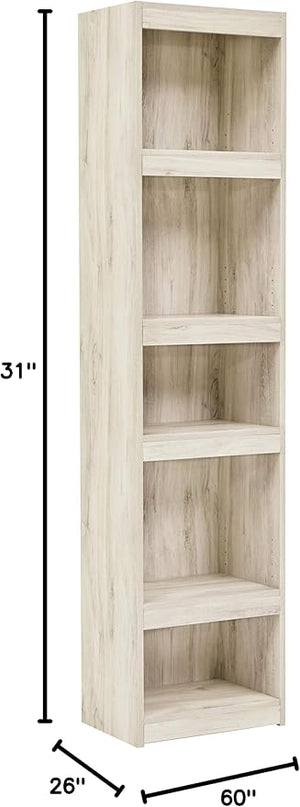 Signature Design by Ashley Carynhurst Farmhouse 60" Home Office Desk with Drawers, Distressed White & Bellaby Farmhouse Pier with 3 Adjustable Shelves, Whitewash - LeafyLoom