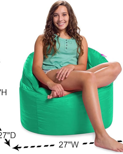 Posh Creations Structured Comfy Bean Bag Chair for Gaming, Reading, and Watching TV, Sonoma Lounge, Microsuede - Tide Pool - LeafyLoom