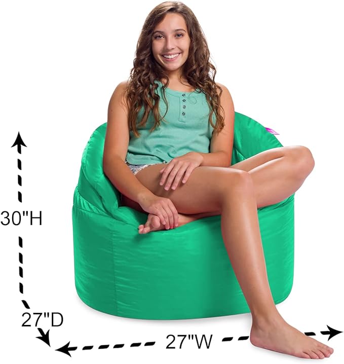 Posh Creations Structured Comfy Bean Bag Chair for Gaming, Reading, and Watching TV, Sonoma Lounge, Microsuede - Tide Pool - LeafyLoom