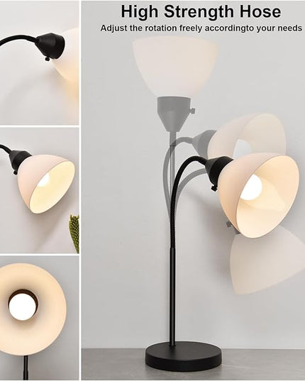 LED Desk Lamp for Home Office, 3 Levels Dimmable Reading Light Flexible Gooseneck Table Lamp for Bedside Office, Rotary Switch Control, Bulb Included - LeafyLoom